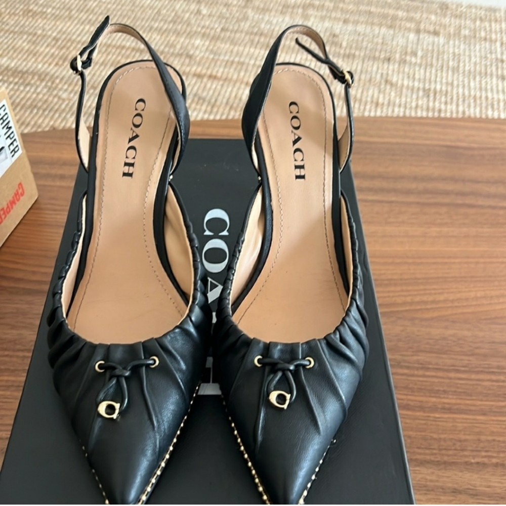 Coach black sling back pumps in 9.5